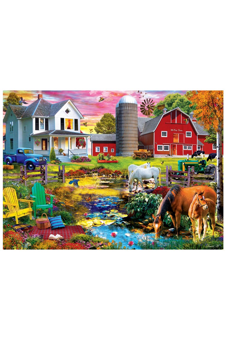 Picnic on the Farm 1000 Piece Puzzle, Alternate, color, Multicolor