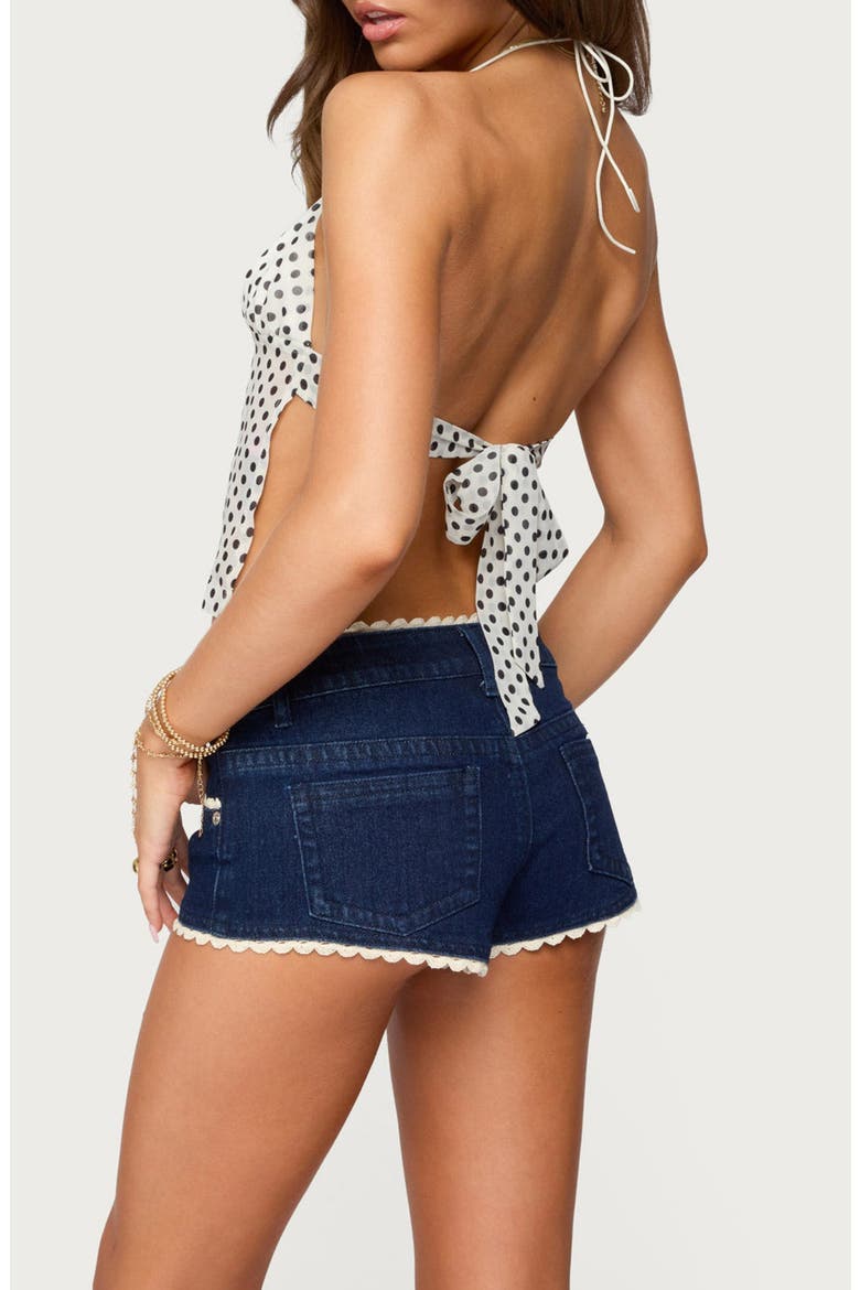Dot Chiffon Halter Top, Alternate, color, CREAM-AND-BLACK