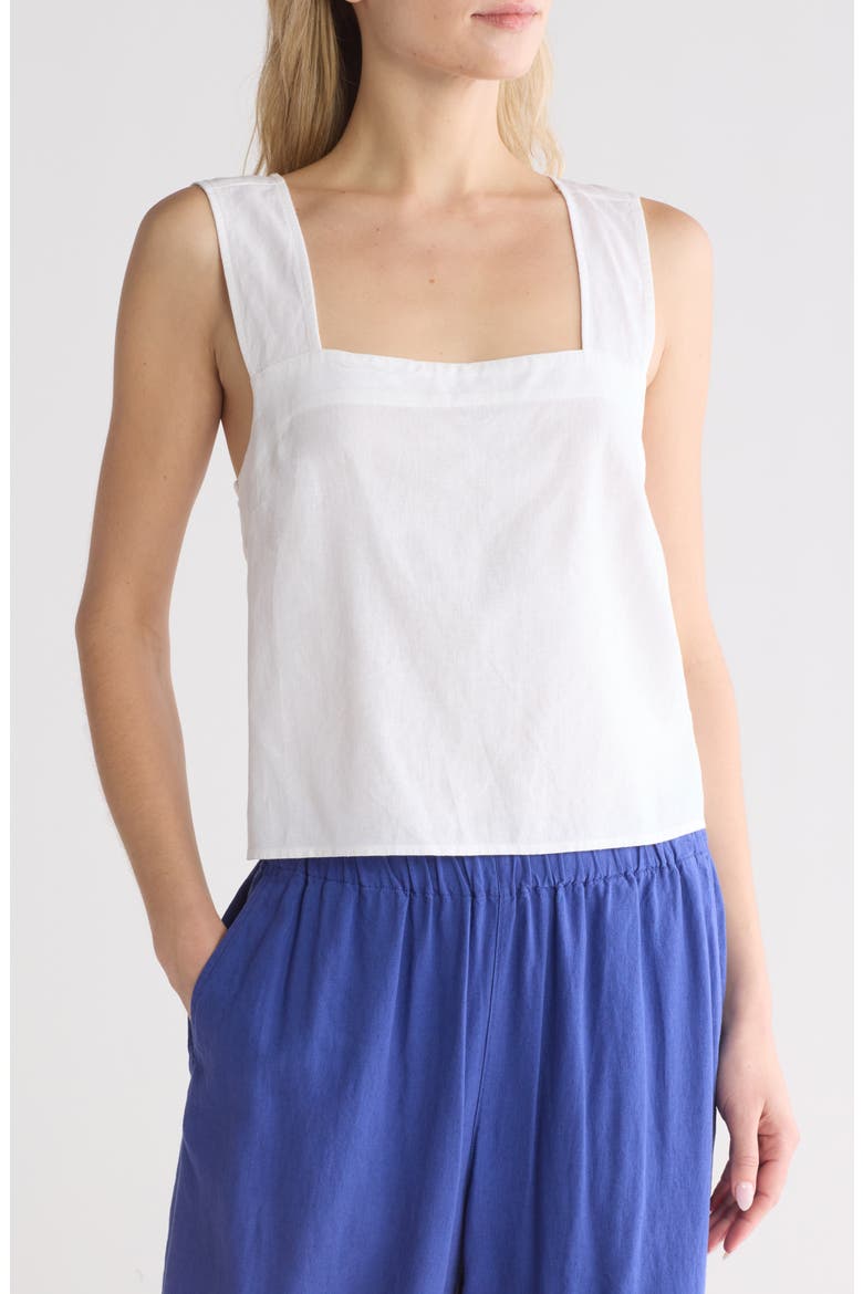 Irene Linen Blend Top, Main, color, EYELET WHITE