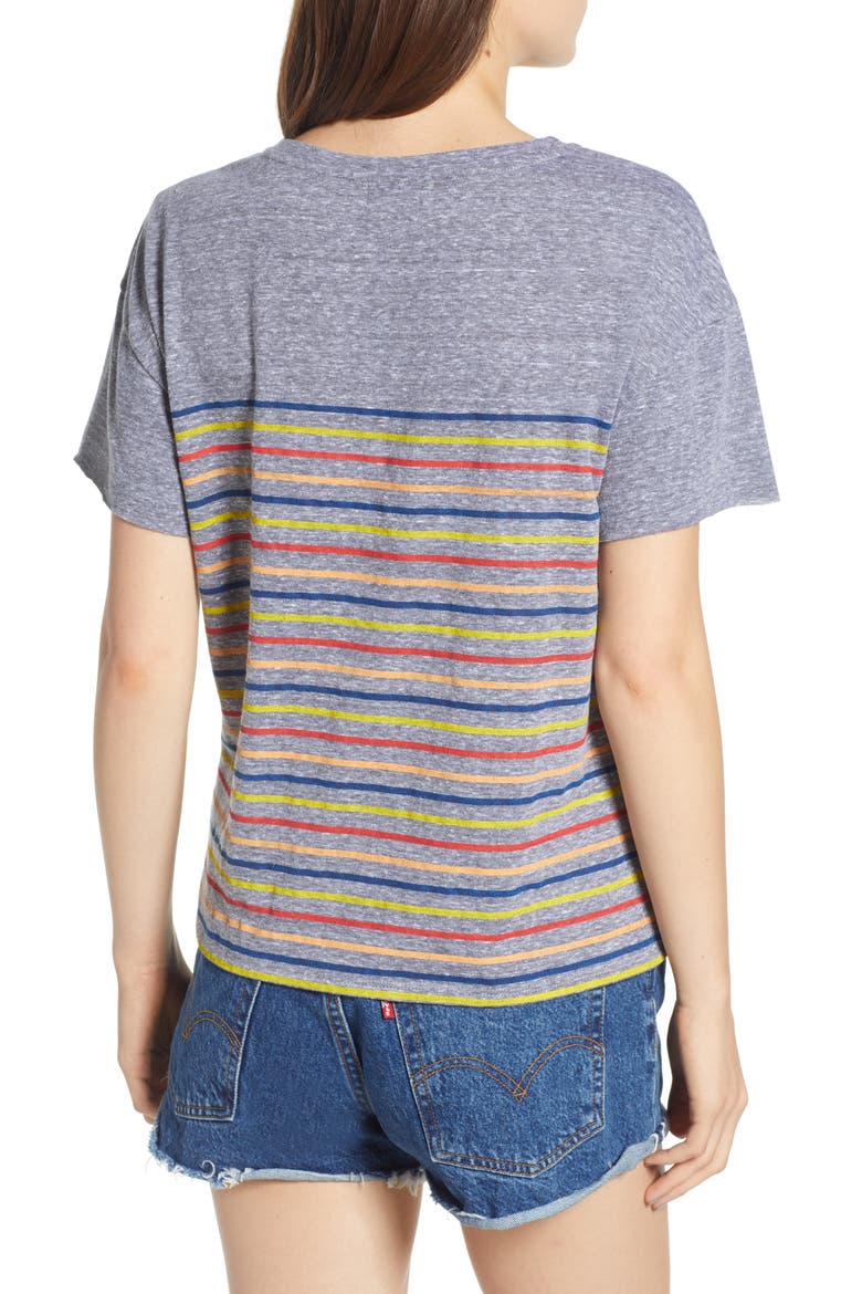 Placed Stripe Tee, Alternate, color, GREY