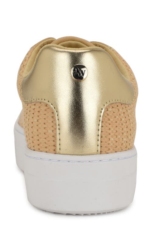 Nine West Gatsby Woven Platform Sneaker In Light Natural