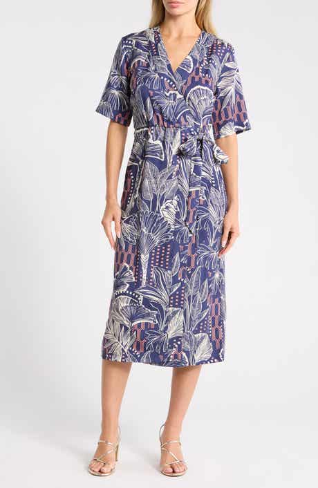 Tori Richard Oasis Maika Short Sleeve Wrap Dress