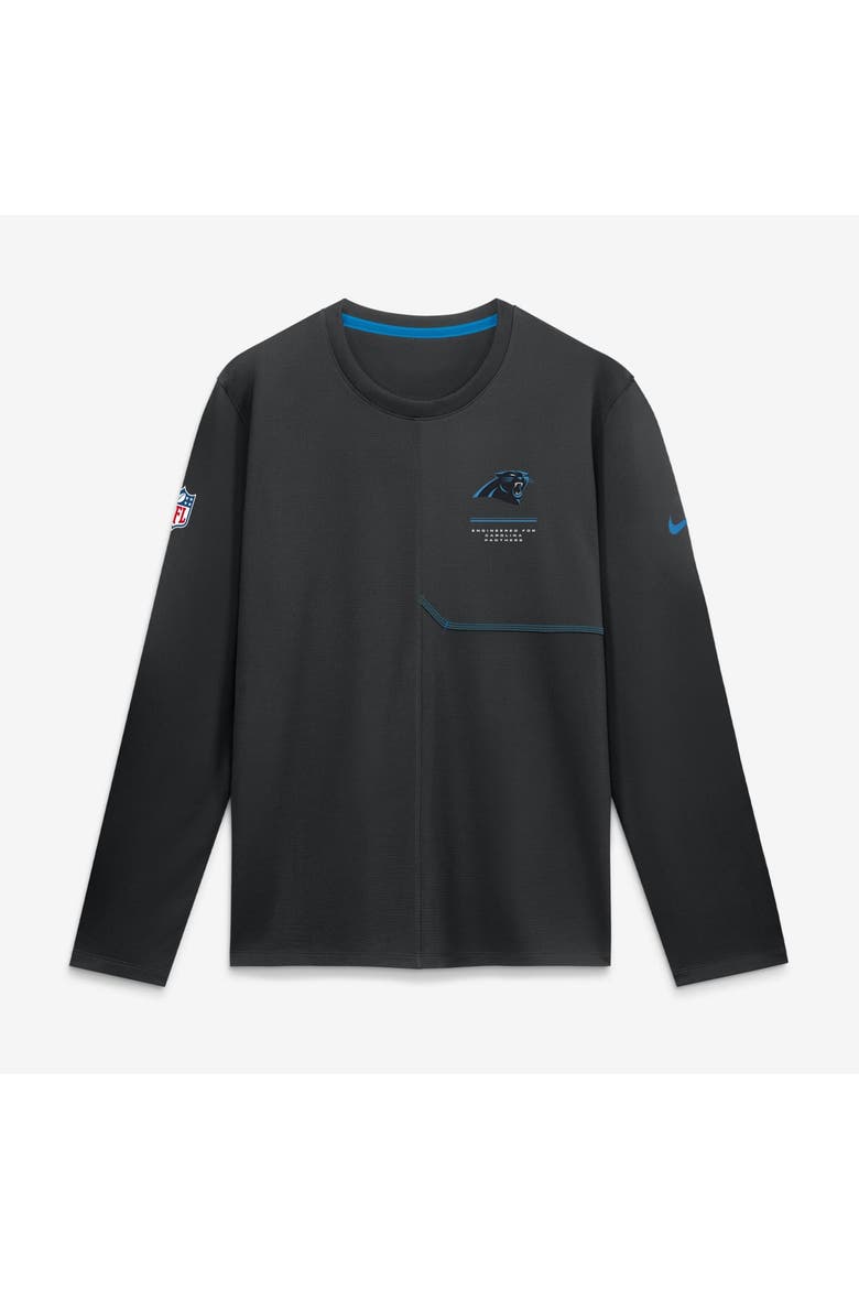 Men's Nike  Black Carolina Panthers Sideline Coaches UV Dri-FIT Long Sleeve Shirt, Main, color, Black