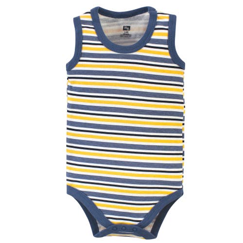 Hudson Baby Soft Cotton Sleeveless Bodysuits In Blue