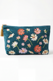 Elizabeth Scarlett Wildflower Velvet Everyday Pouch