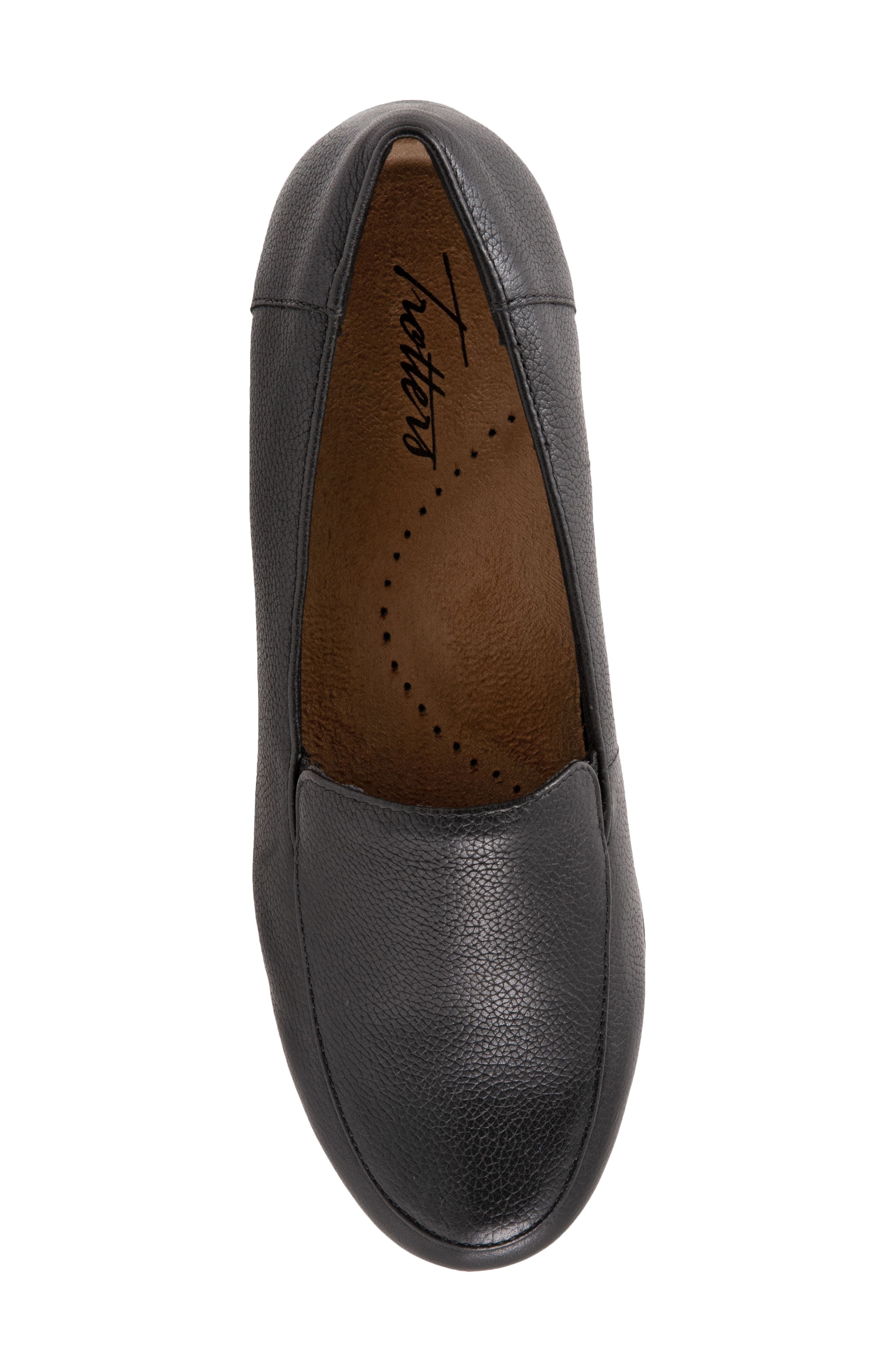 Trotters Deanna Flat, Alternate, color, Black Leather