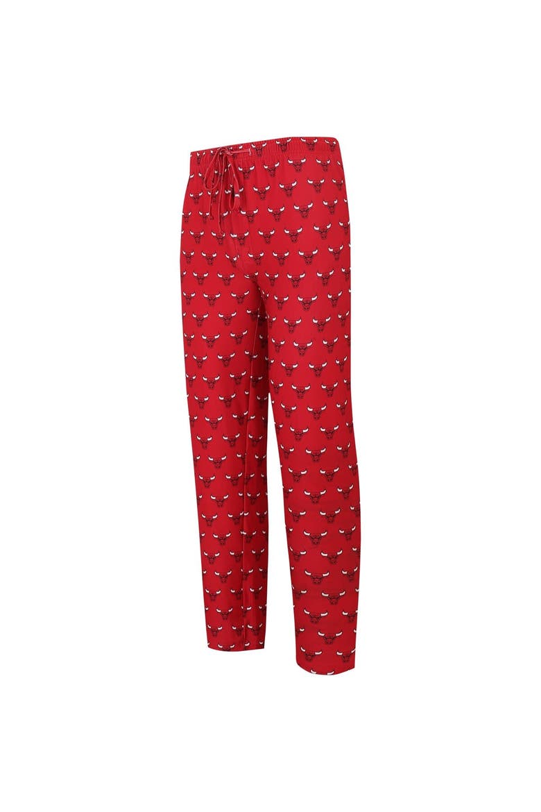 Men's Concepts Sport Red Chicago Bulls Allover Logo Print Gauge Sleep Pants, Alternate, color, Red