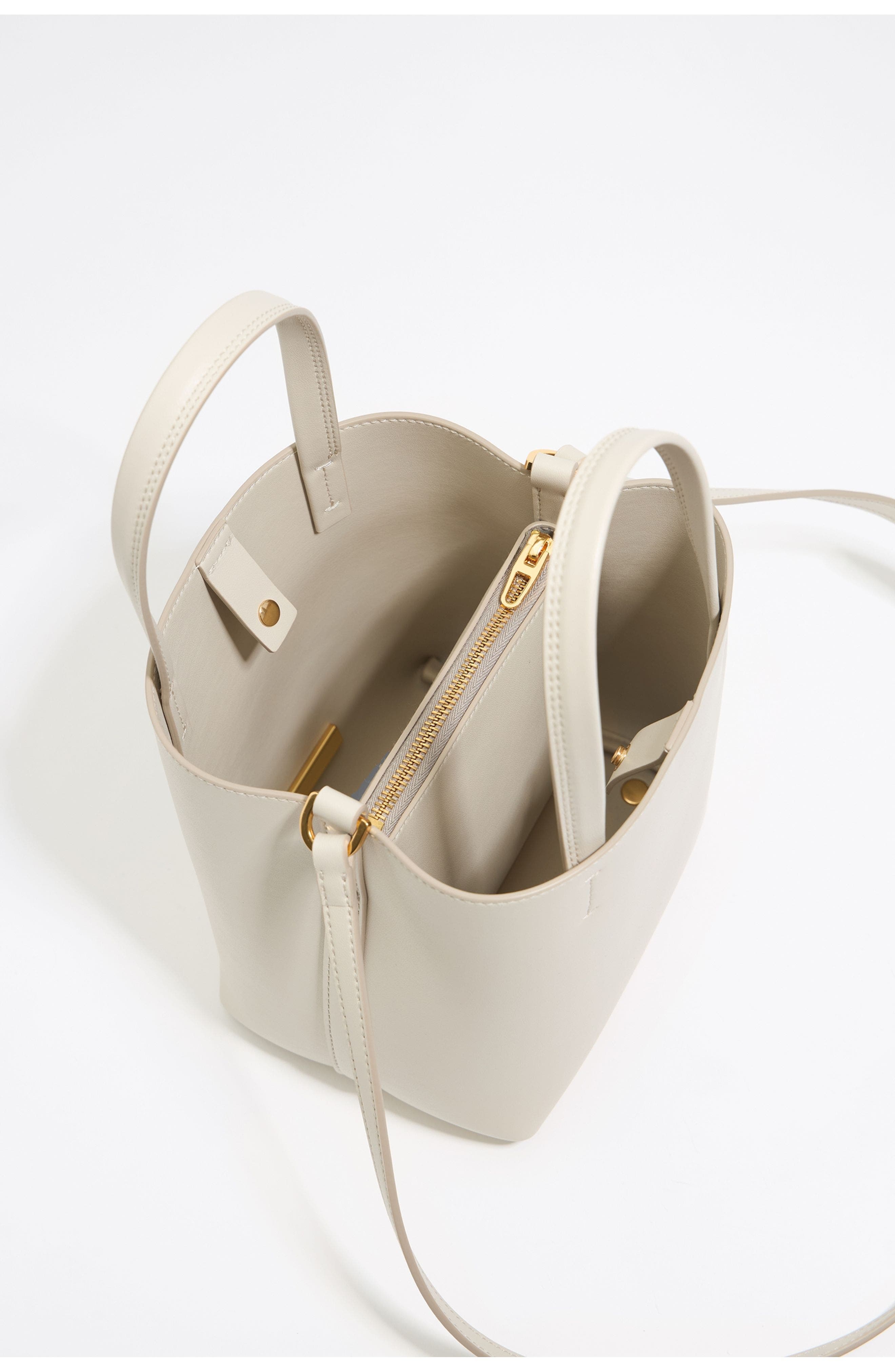 Bimba y Lola Small Stone Leather Chihuahua Bag, Alternate, color, Stone