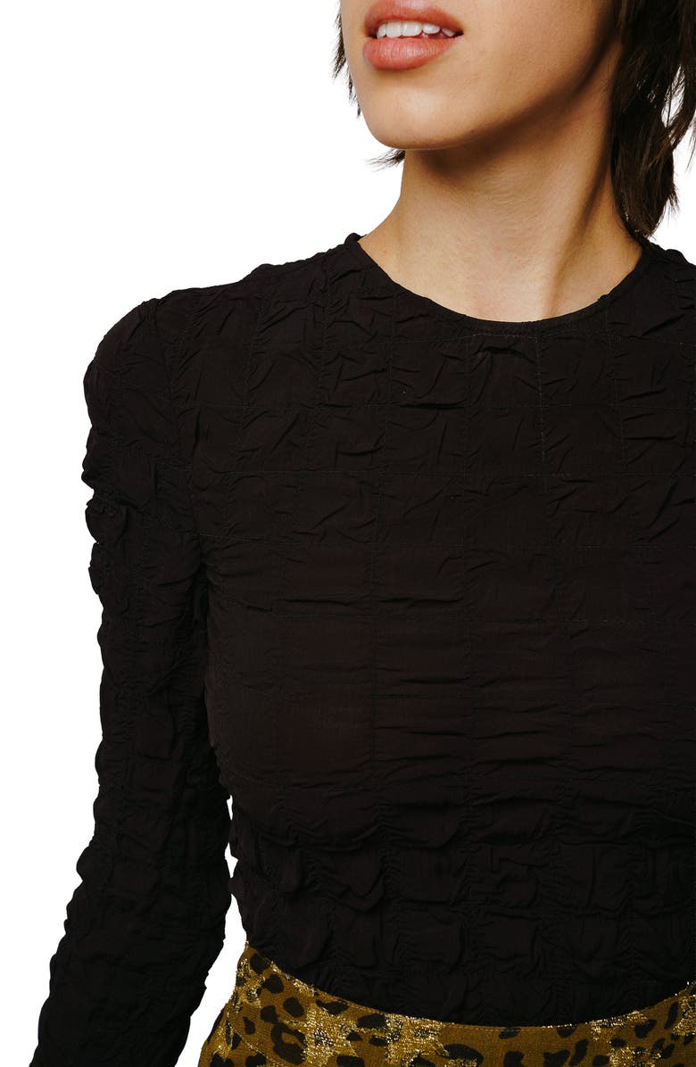 CIEBON Janet Smocked Long Sleeve Top, Alternate, color, Black