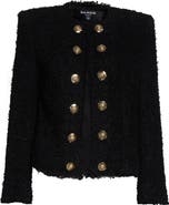 【VIP価格】BALMAIN Tweed Spencer Jacket Spencer tweed jacket in black - Balmain | Mytheresa