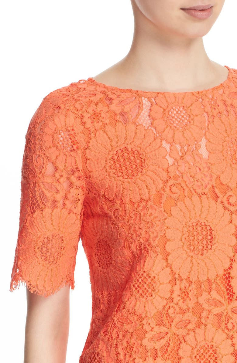 Trina Turk 'Janson' Short Sleeve Lace Top, Alternate, color, 