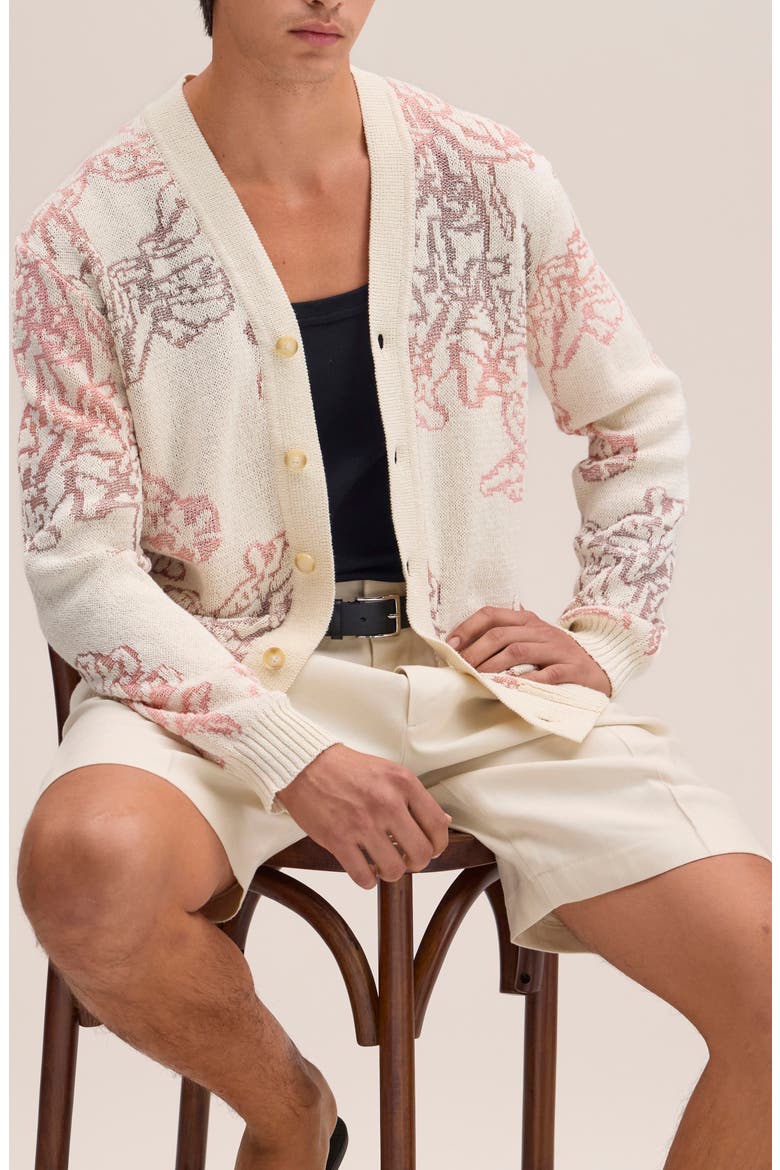 Viggo 60044 Recycled Cotton Blend Cardigan, Alternate, color, IVORY