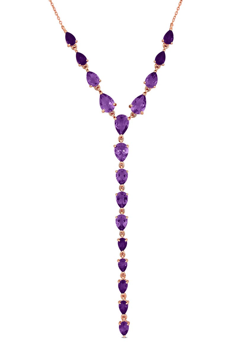 Teardrop Y Necklace, Main, color, PURPLE