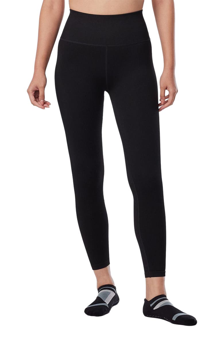 Tavi Seamless 7/8 Rib Legging, Alternate, color, Ebony