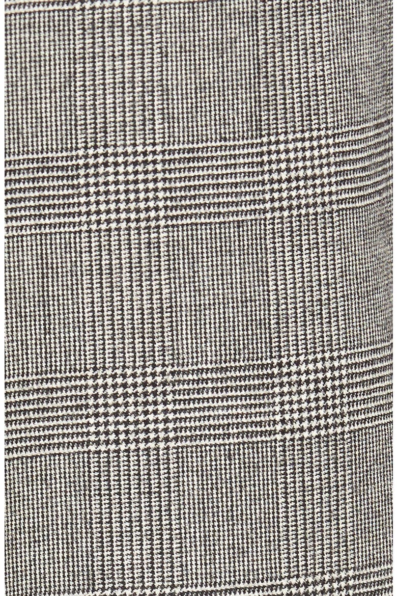 Touch Finish Flat Front Plaid Classic Fit Stretch Wool Dress Pants, Alternate, color, BLACK/ WHITE