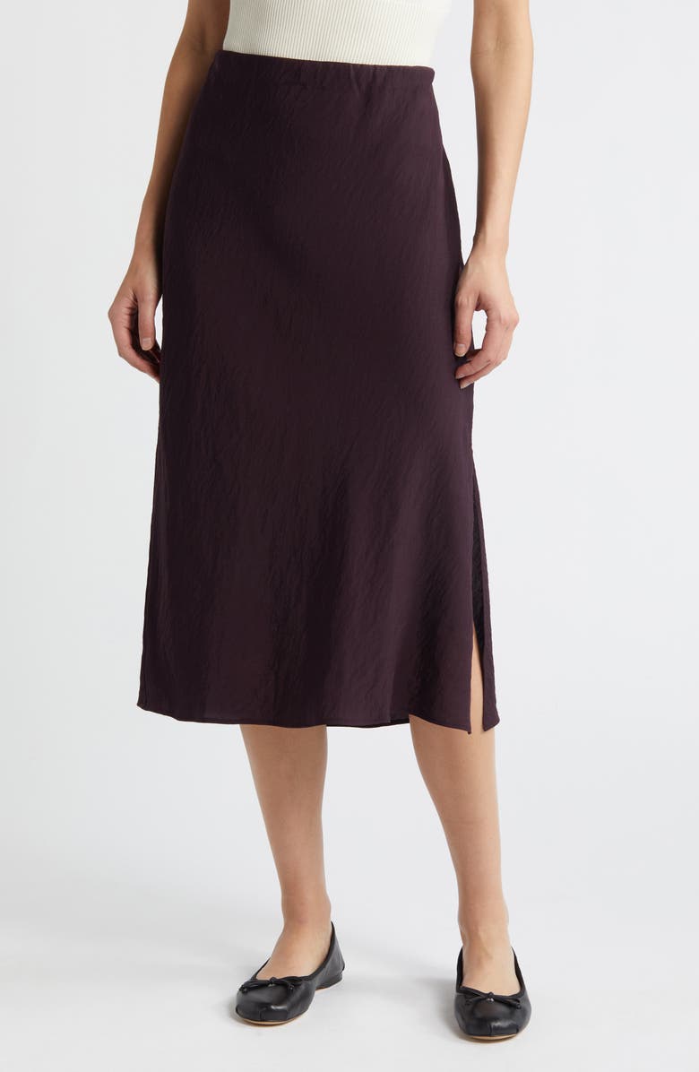 Madewell Crinkled Satin Slip Skirt, Main, color,