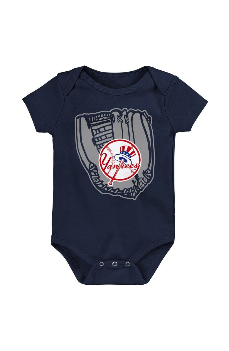 Outerstuff Newborn & Infant Heather Gray/Navy/White New York Yankees Minor League Player Three-Pack Bodysuit Set, Alternate, color,