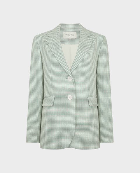 Egerton Cotton Silk Blend Houndstooth Jacket