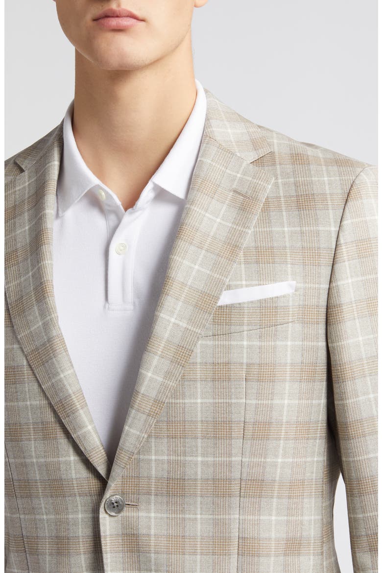 Hutson Plaid Virgin Wool Sport Coat, Alternate, color, BEIGE
