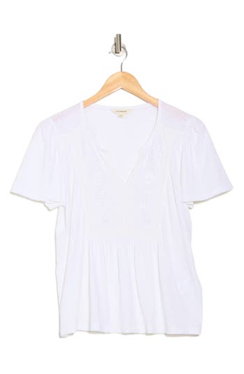 Lucky Brand Lace Trim Peplum T-shirt