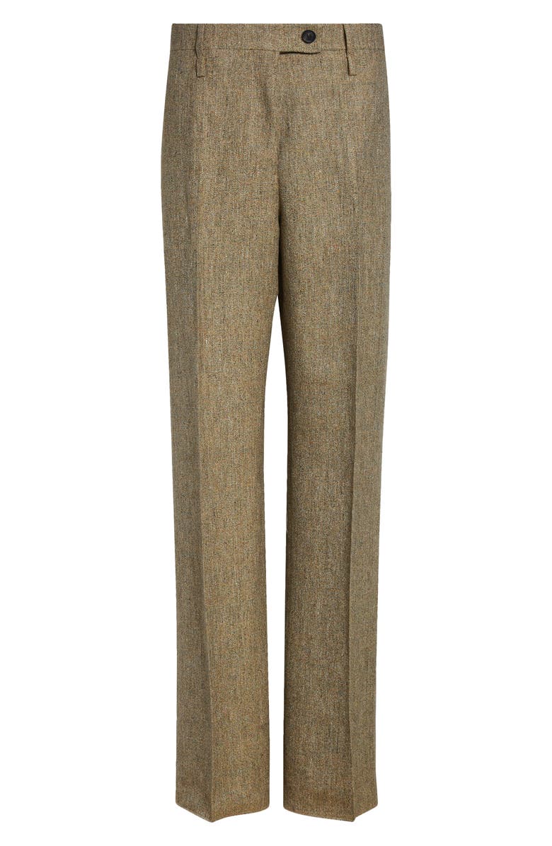 FERRAGAMO Linen Trousers, Alternate, color, Brown