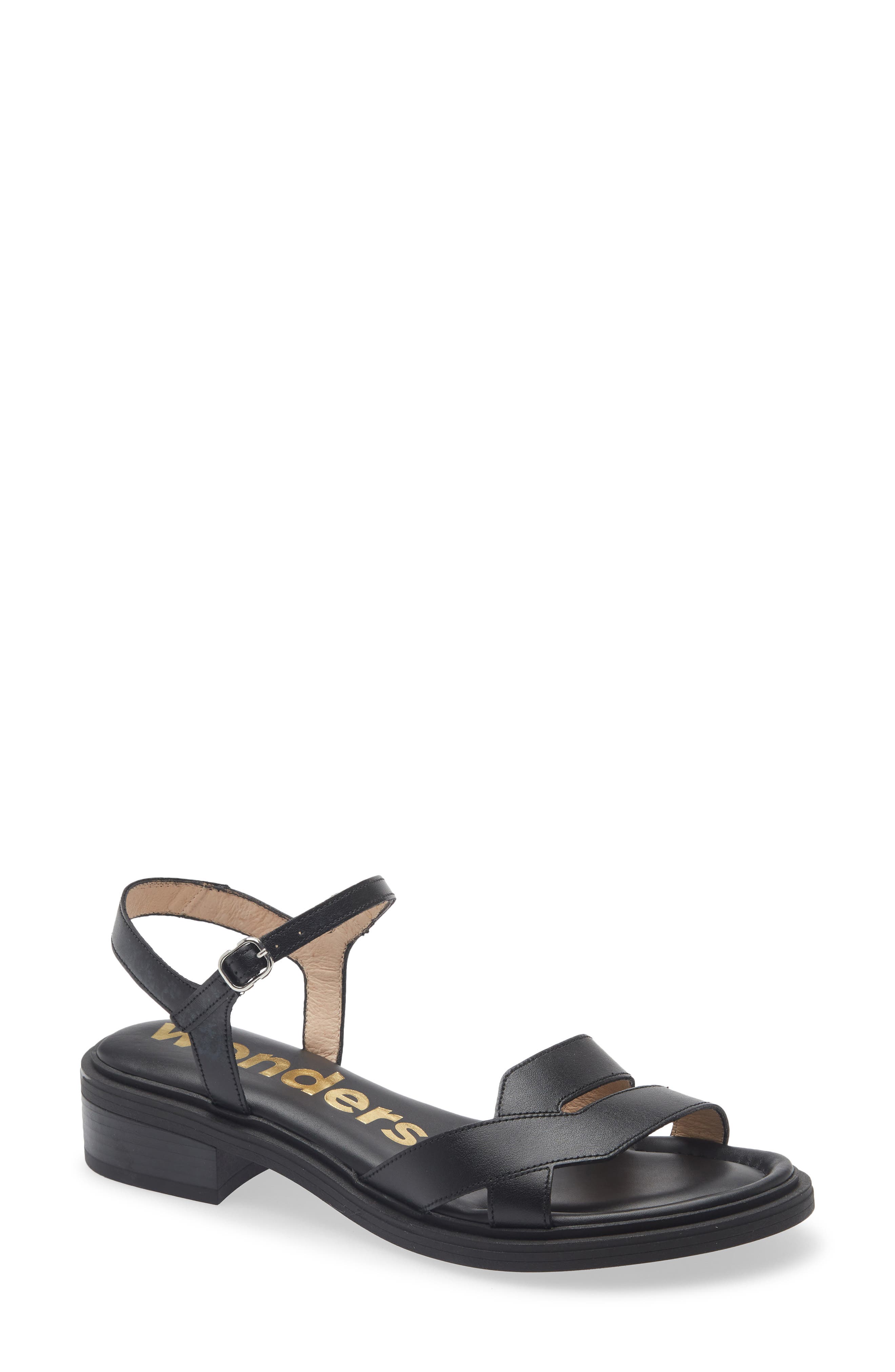 Wonders Ankle Strap Slide Sandal, Main, color, Tokat Black