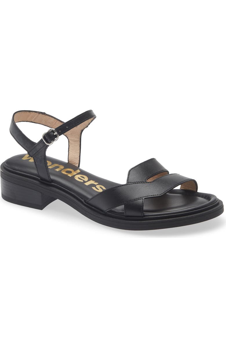 Wonders Ankle Strap Slide Sandal, Main, color, Tokat Black