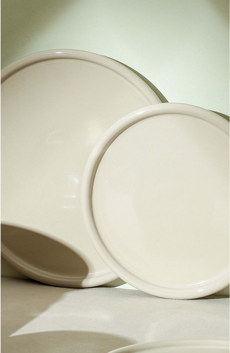 Stone Lain Eden Stoneware 4-Piece Dinner Plate Set, Alternate, color, Beige