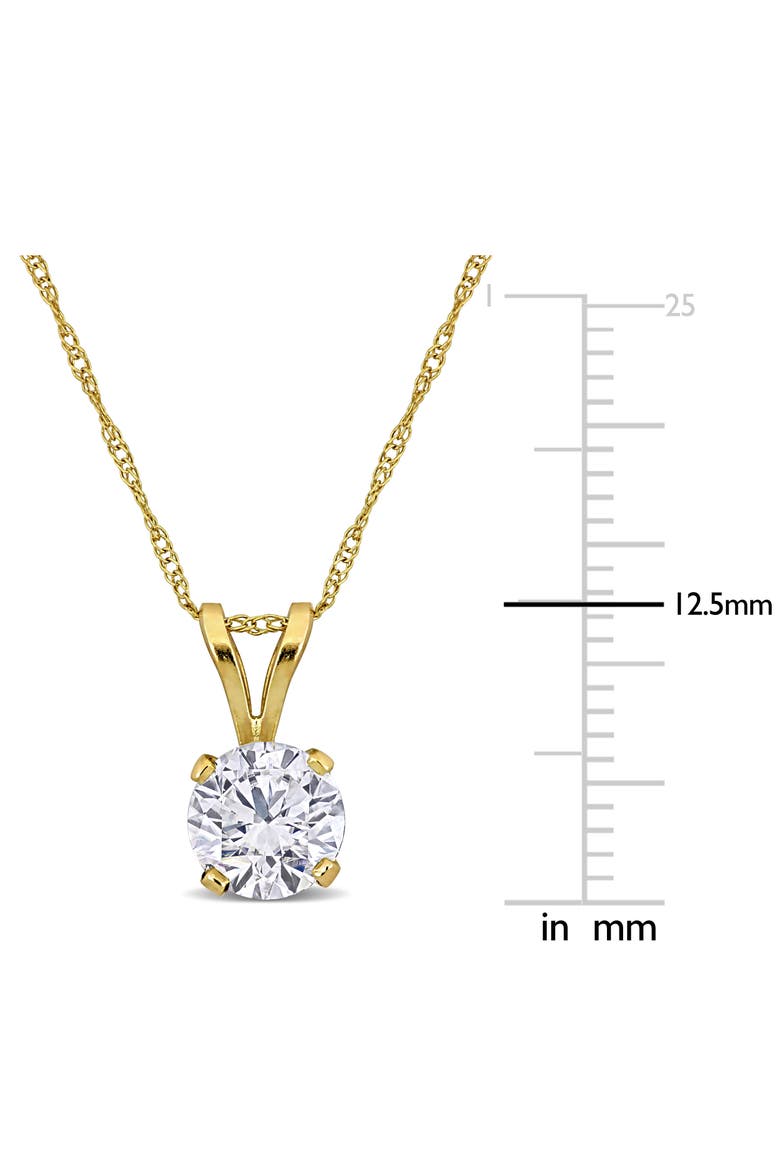 1 CTW Lab-Grown Diamond Solitaire Necklace 14k, Alternate, color, Yellow Gold