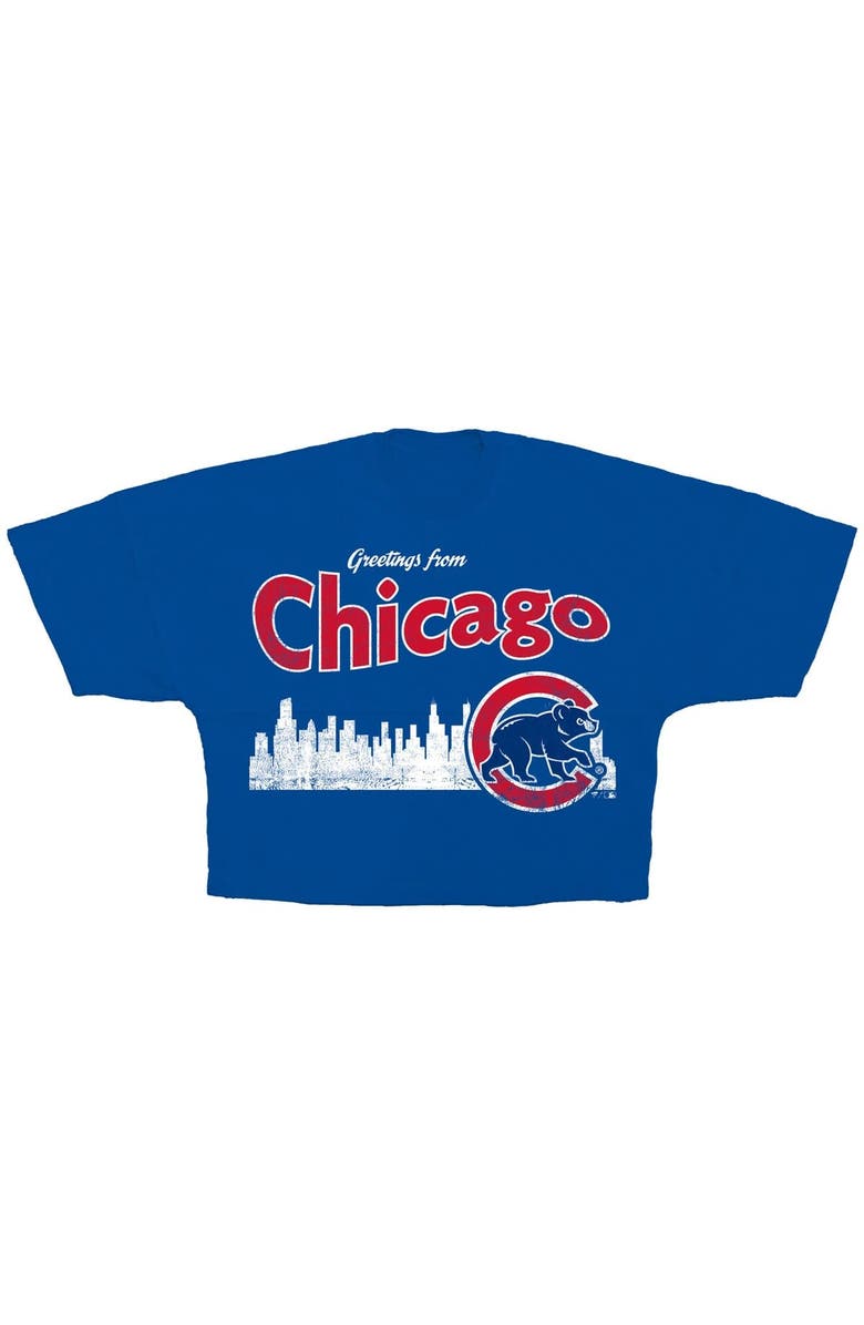 FANATICS Women's Fanatics  Royal Chicago Cubs Skyline Cropped T-Shirt, Alternate, color, Royal
