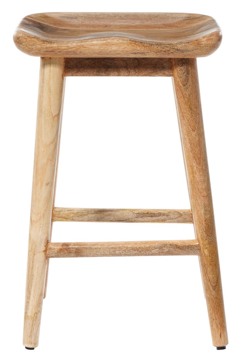 Brown Wood Counter Stool with Footrest, Main, color, BROWN
