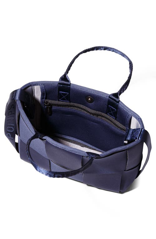 Pop Ups Brand Water Resistant Woven Neoprene Mini Tote Bag In Blue