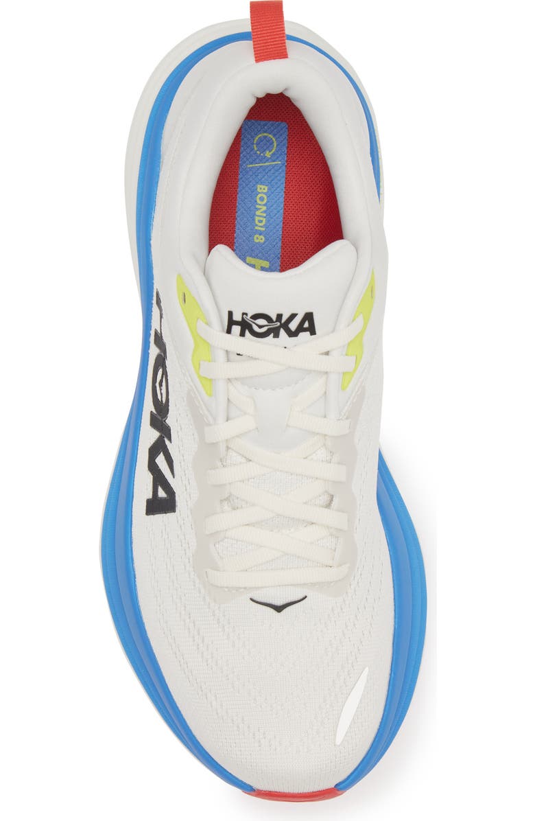 HOKA Bondi 8 Running Shoe, Alternate, color, Blanc De Blanc / Virtual Blue