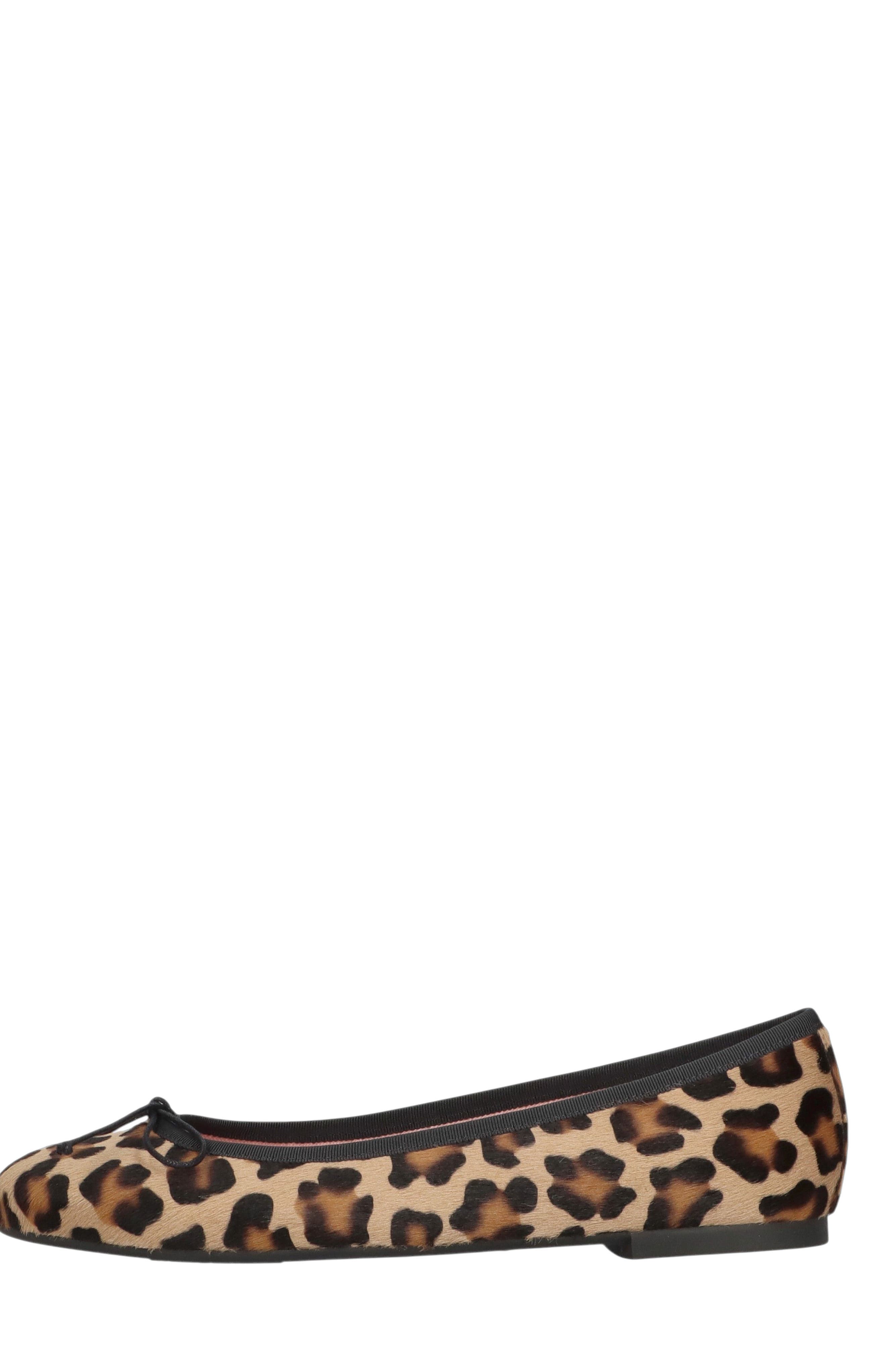 Pretty Ballerinas Round Toe Leopard Ballet Flat, Main, color, Black