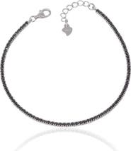 Spero London Sterling Silver Mini Black Tennis Bracelet
