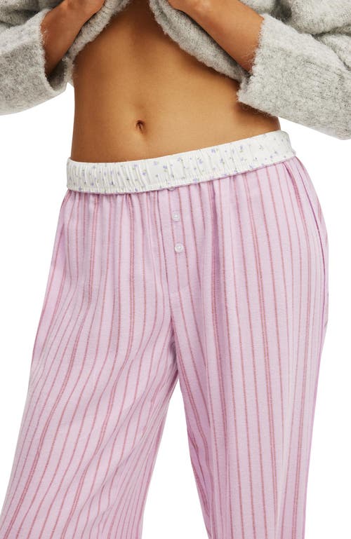 Cotton On Body Flannel Wide Leg Pant In Pink