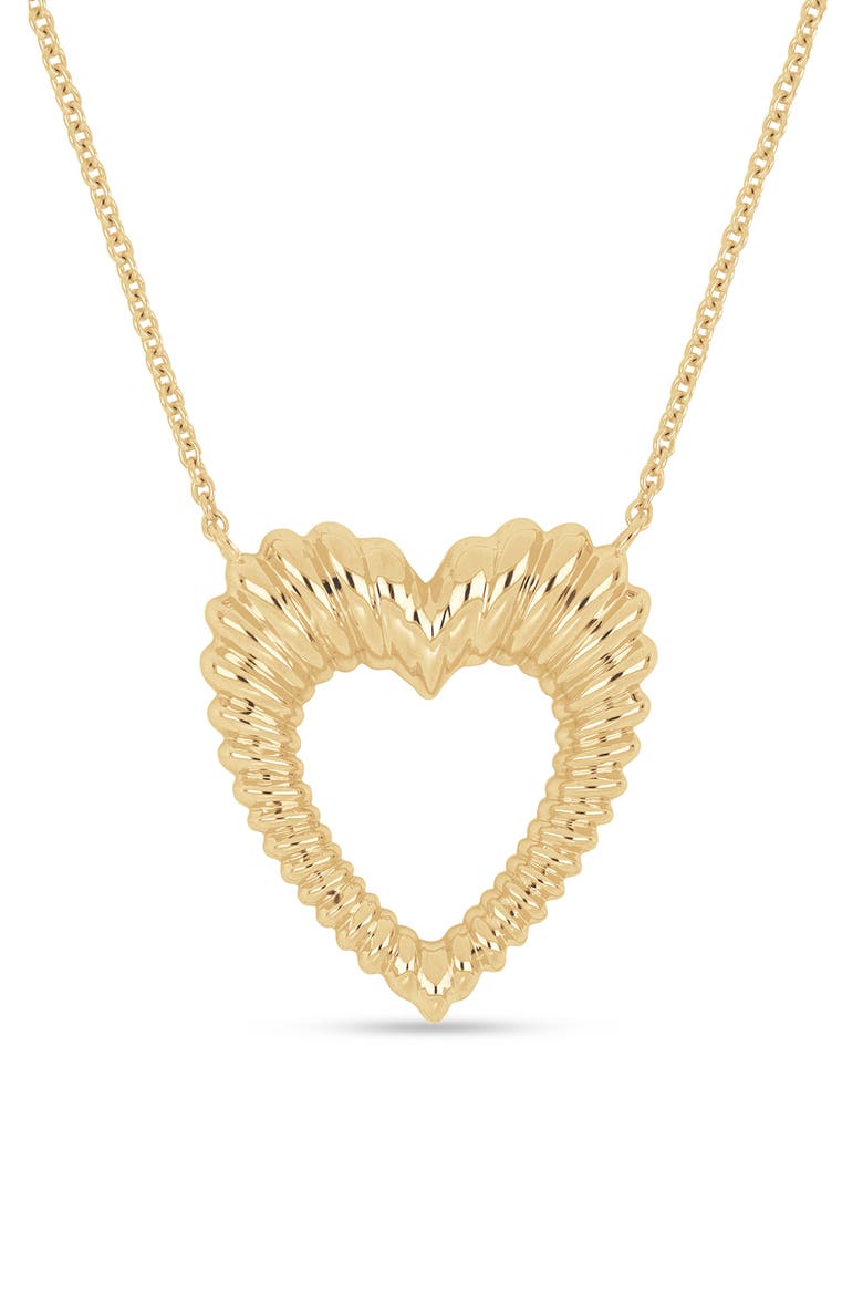 14k Gold Heart Pendant Necklace, Alternate, color, 14KY