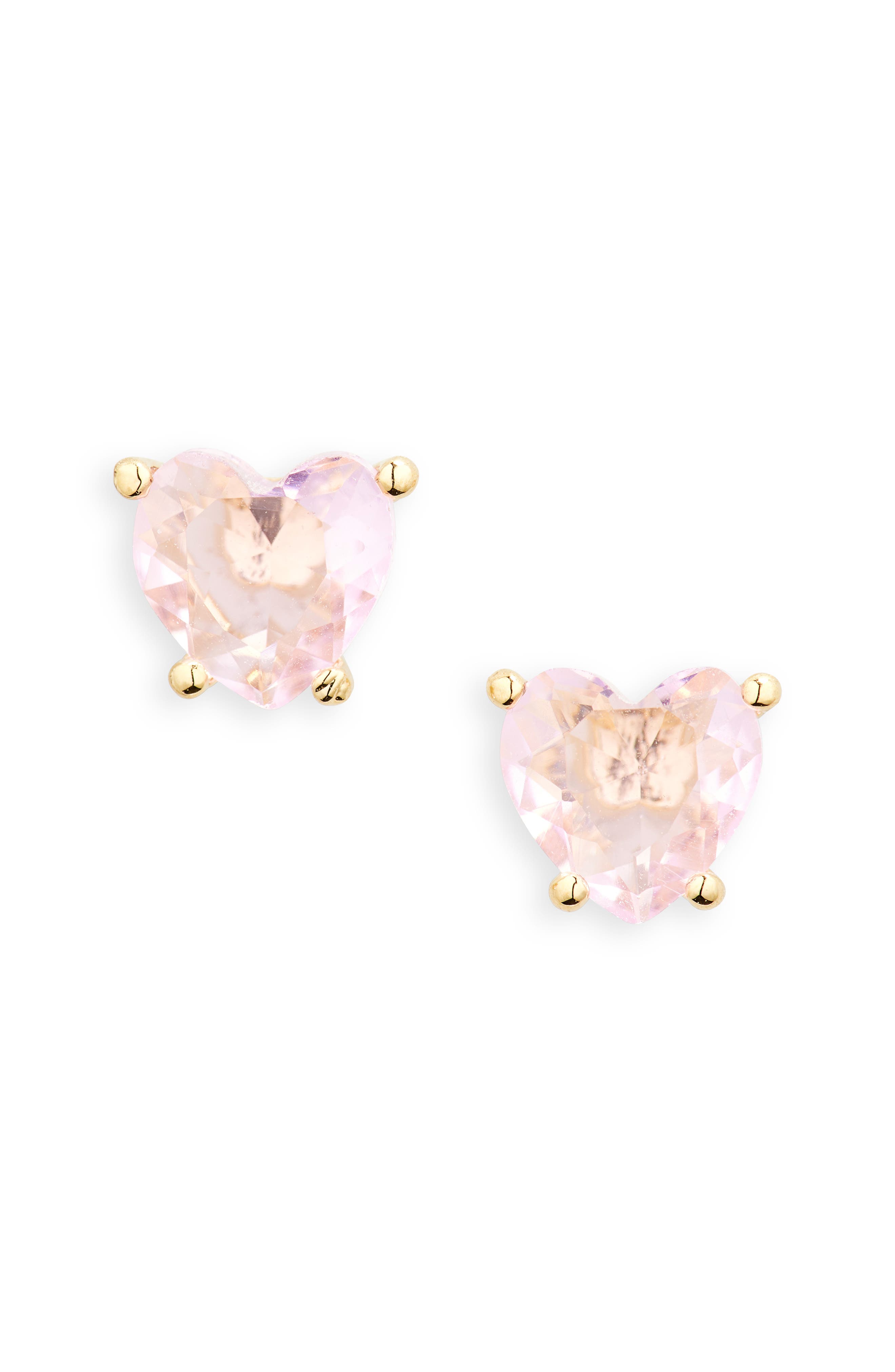 Nadri 18K Gold Plated Cubic Zirconia Heart Stud Earrings
