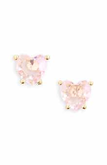 Nadri 18K Gold Plated Cubic Zirconia Heart Stud Earrings