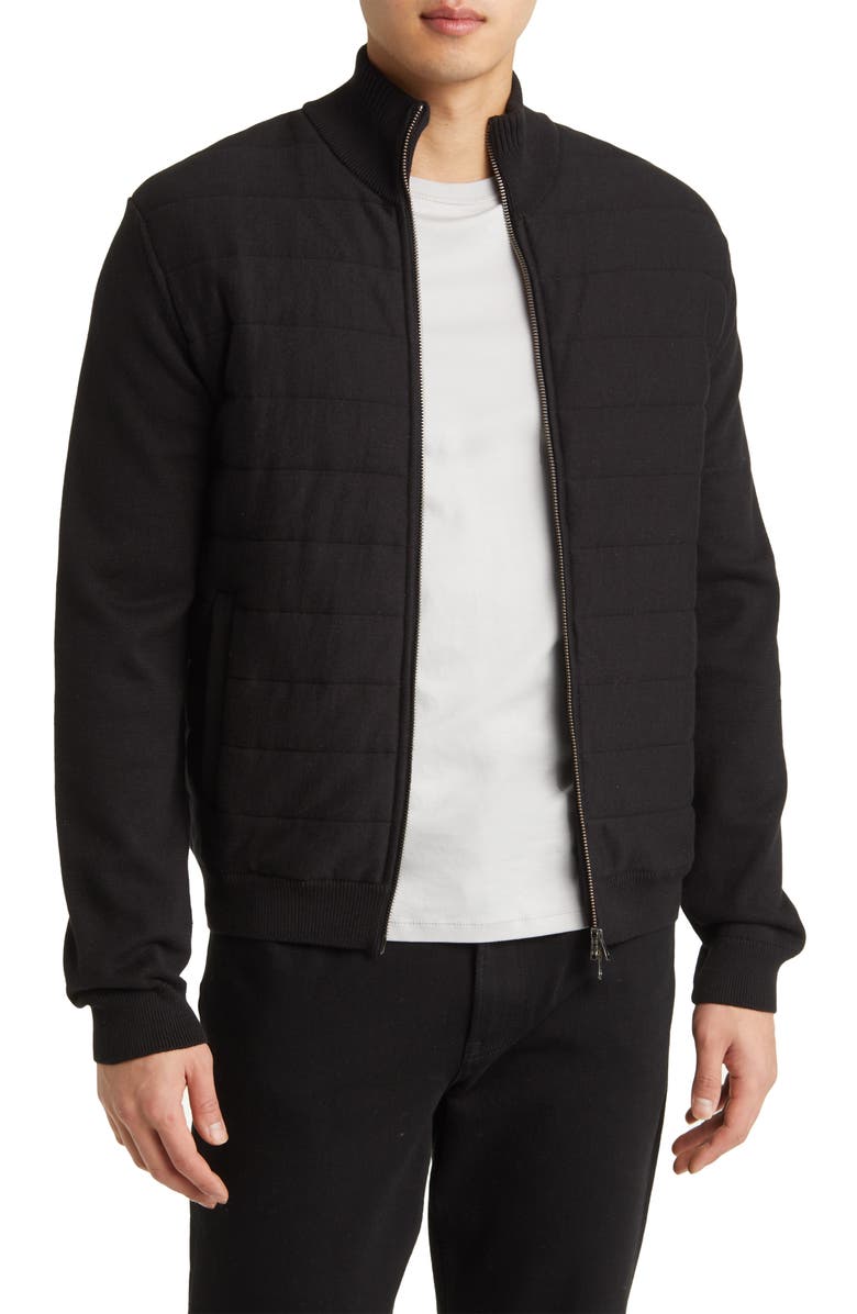 Bugatchi Mock Neck Zip Sweater, Main, color, 