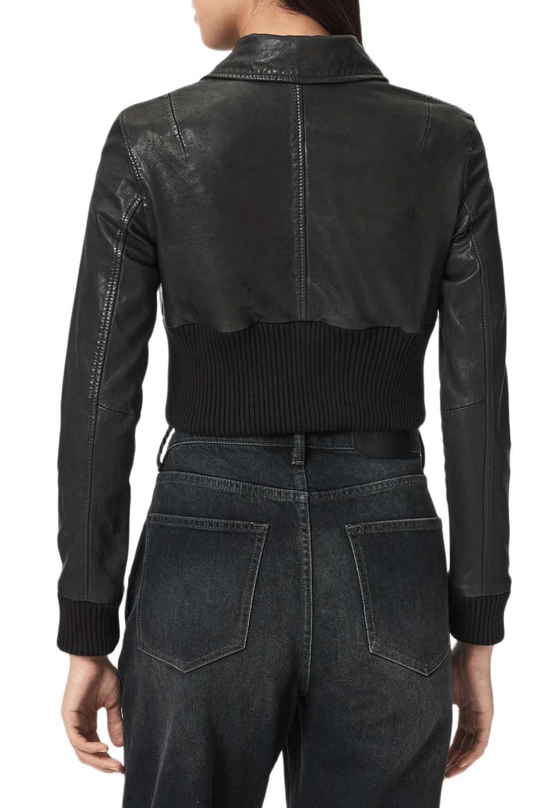 Lena Leather Jacket, Alternate, color, BLACK