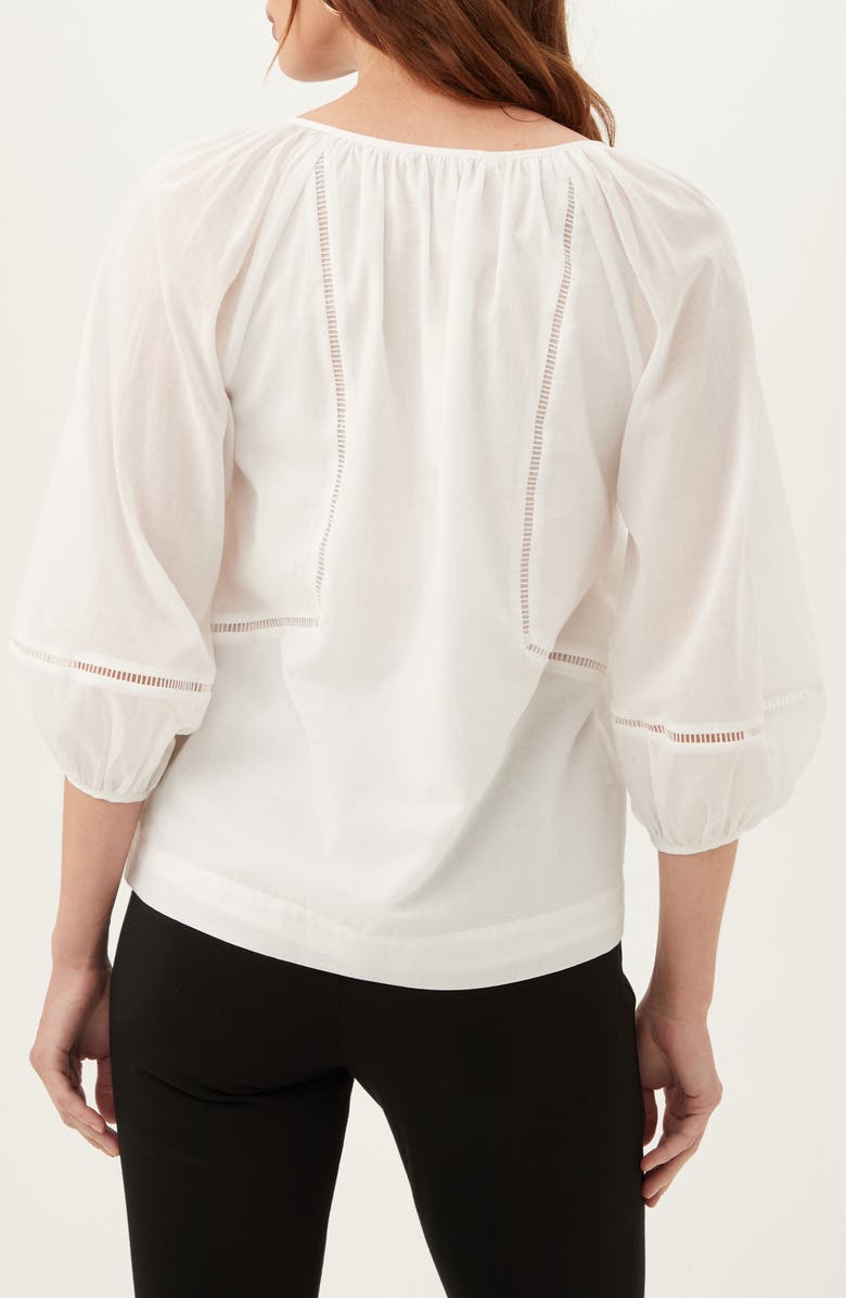 Trina Turk Joplin Ladder Cutout Cotton Top, Alternate, color, White