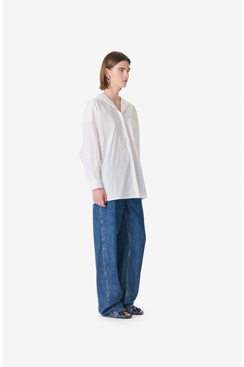 Nylia Oversized Cotton Shirt, Alternate, color, PORCELAIN