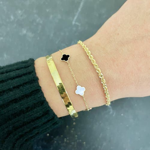 The Lovery Fine Jewelry Mini Mother Of Pearl And Onyx Mixed Clover Bracelet