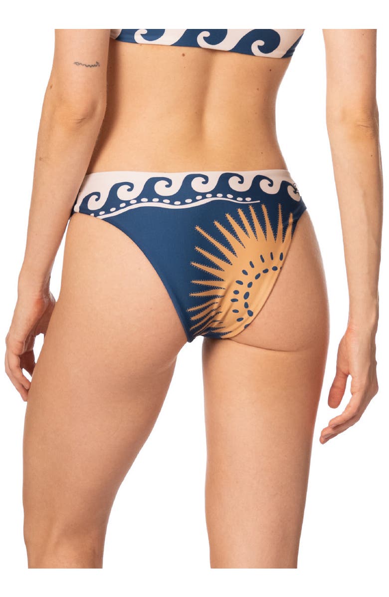 KIBYS Sacred Sun Laila Moderate High Leg Bottom, Alternate, color, Navy Blue Print