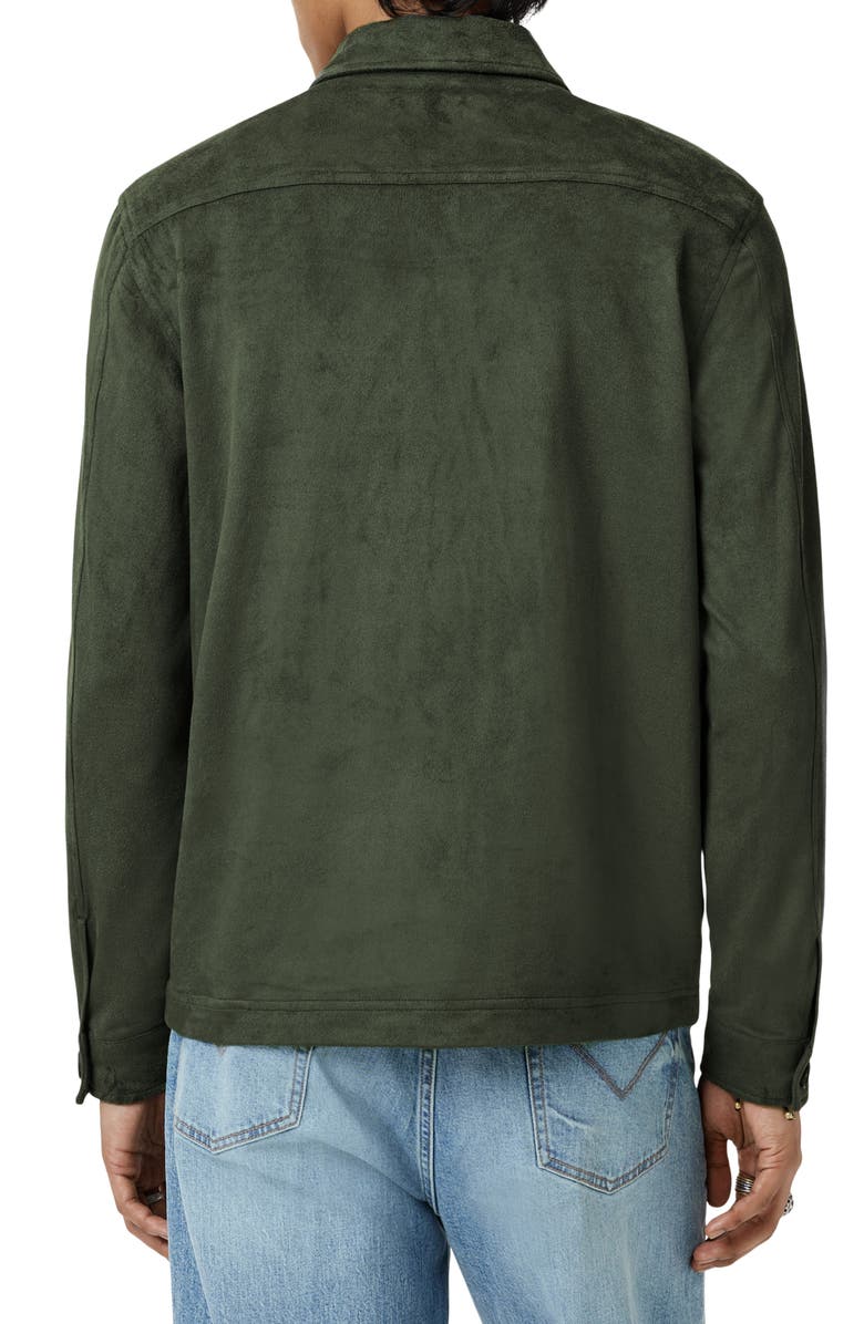 John Varvatos Mota Regular Fit Faux Suede Shirt Jacket, Alternate, color,