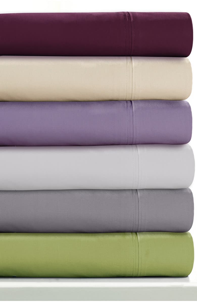 AZORES HOME 350 Thread Count Cotton Percale Pillowcase Set, Alternate, color, White