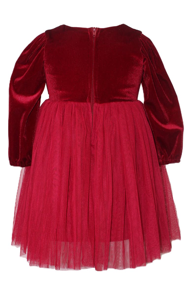 Popatu Kids' Velvet & Tulle Party Dress, Alternate, color, Red