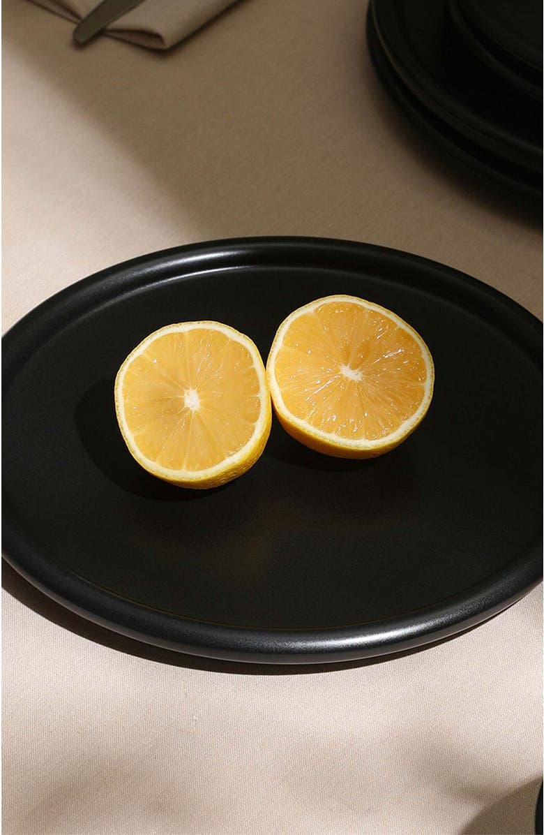 Stone Lain Eden Stoneware 4-Piece Salad Plate Set, Alternate, color, Black
