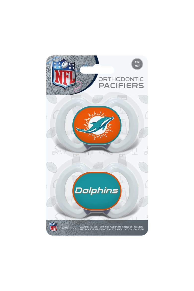 Miami Dolphins Pacifier 2-Pack, Alternate, color, Multicolor